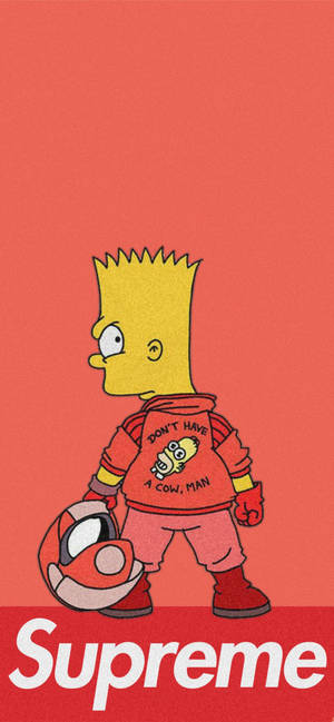 Bart Simpson Orange Supreme — iPhone 13 Pro Hình nền