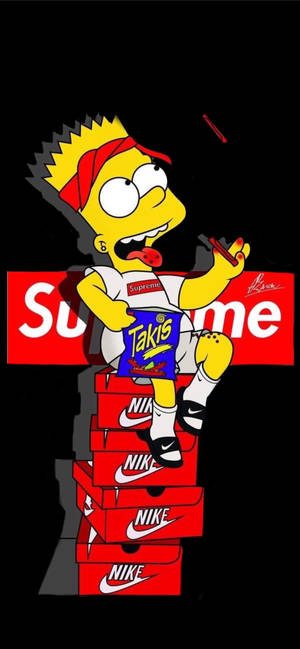 Bart Simpson Red Supreme — Galaxy S25 FE Hình nền