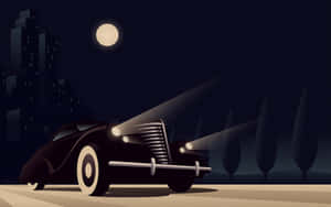 Batman The Animated Series Xe Cổ Điển Đêm Trăng — Bầu trời đêm GIF Hình nền