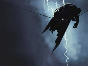 Hình nền Batman trên dây điện với tia chớp