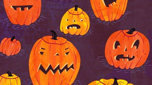 Bí Ngô Halloween Đáng Yêu Dễ Thương — Dễ thương phong cách halloween Hình nền