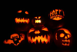 Bí ngô Halloween dễ thương phát sáng — Dễ thương phong cách halloween Hình nền