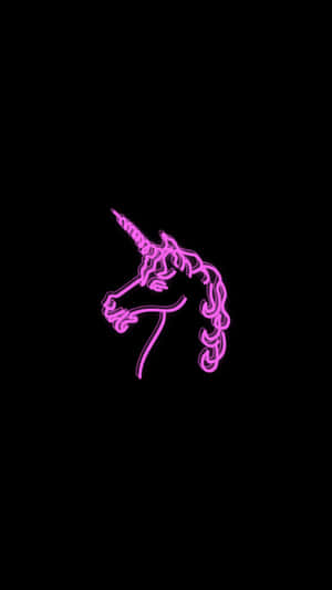Kỳ lân màu hồng neon dễ thương — Neon Hình nền