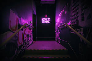 Biển hiệu Neon Tím Thẩm Mỹ Chữ Nothing