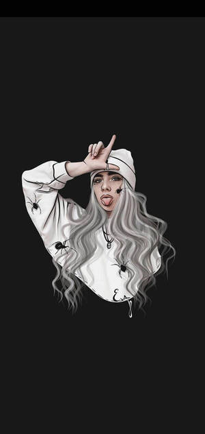 Hình nền Billie Eilish phong cách emo — iPhone 15 Pro Max Hình nền