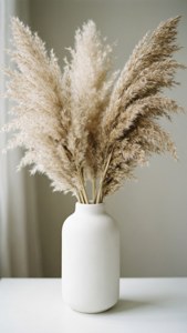 Bình trắng với cỏ pampas khô, phong cách boho tối giản. — iPhone 7 Hình nền