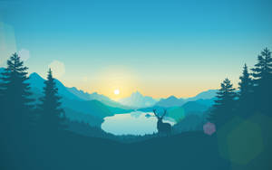 Firewatch cho MacBook Pro có hình con hươu gần ao làm hình nền. — MacBook Pro Hình nền