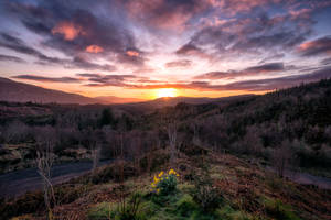 Hình nền bình minh Công viên Trossachs Scotland