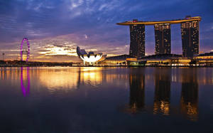 Hình nền bình minh trên sông Marina Bay