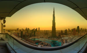 Hình nền bình minh vàng Burj Khalifa