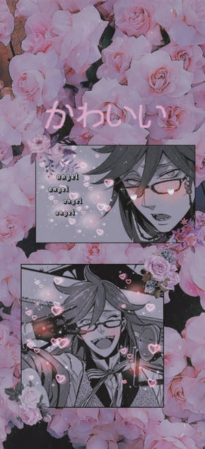 Hình nền Black Butler Hồng Aesthetic Hoa Grell — iPhone 14 Hình nền