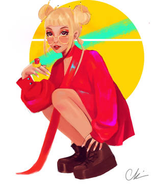 Hình nền Fan Art Blonde Doja Cat — Motorola Razr Ultra 2025 Hình nền