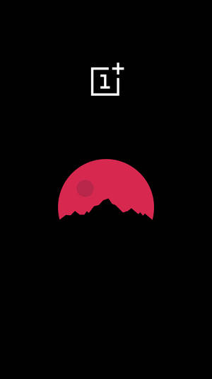 Hình nền AMOLED mặt trăng màu hồng và logo OnePlus trên nền đen.