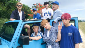 Hình nền BTS chụp ảnh nhóm tại Saipan — Bts nhóm ảnh động Hình nền