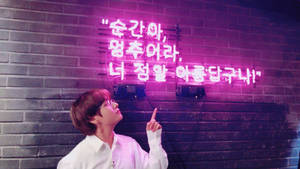 BTS V Ánh Sáng Neon — Bts v Hình nền