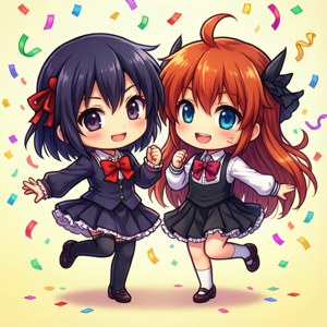 Hình nền chibi dễ thương của Sumomo và Kotoko từ Chobits. — Infinix Zero Hình nền