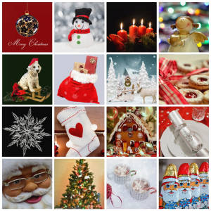 Hình nền ảnh ghép Giáng sinh của Ông già Noel