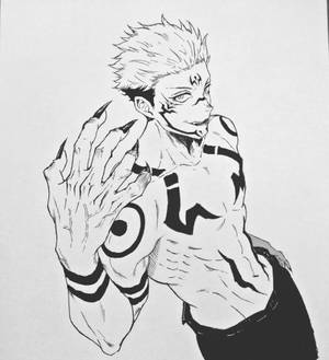 Hình nền bức vẽ Anime Sukuna từ Jujutsu Kaisen — Oppo Find N6 Hình nền