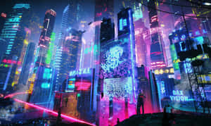 Hình nền Thành Phố Neon — Thành phố neon Hình nền