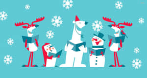 Buổi tụ họp Giáng sinh hài hước cùng ông già Noel và bạn bè — Giáng sinh vui nhộn Hình nền