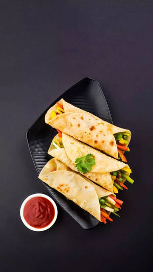 Hình nền Burrito Rau Củ Sặc Sỡ — 9:16 Hình nền