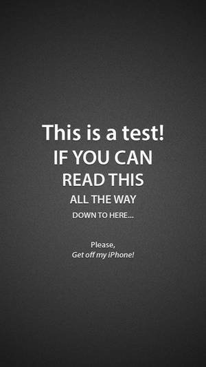 Hình nền màn hình khóa iPhone với dòng chữ This Is A Test. — Màn hình khóa Hình nền