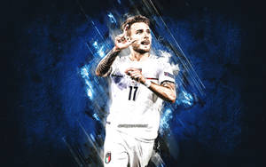 Cận cảnh Ciro Immobile tập trung vào trận đấu. — Tương phản cao Hình nền