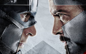 Cận cảnh đối mặt Captain America Civil War — Người sắt Hình nền