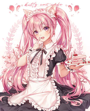 Hình ảnh anime thẩm mỹ màu hồng — Galaxy Z Fold 5 Hình nền