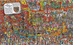Cảnh sống động và hấp dẫn từ Where's Waldo với những sinh vật đồ chơi tí hon, khơi gợi cuộc phiêu lưu tìm kiếm đầy mê hoặc.