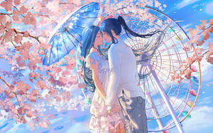 Cặp đôi anime mùa xuân dễ thương — Dễ thương mùa xuân Hình nền