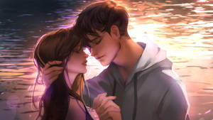 Cặp đôi anime ôm nhau người lớn