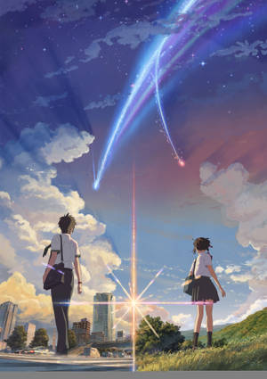Hình nền cặp đôi tương xứng, Taki và Mitsuha của Kimi no na wa. — OnePlus Pad Hình nền