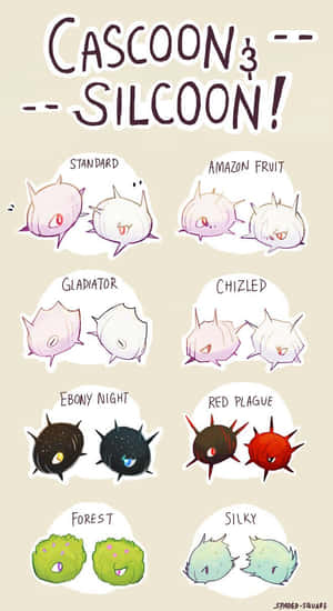 Cascoon và Silcoon với nhiều màu sắc khác nhau — Pokemon Điện thoại Hình nền