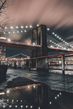 Cầu Brooklyn New York Về Đêm iPhone — Xiaomi Pad 8 Pro Hình nền