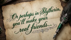 Một tấm giấy da có câu nói về Slytherin trong lễ phân loại. — Thẩm mỹ slytherin Hình nền