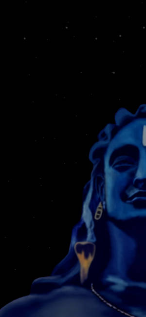 Hình minh họa bán thân của Adiyogi Shiva — Pixel 10 Pro Hình nền
