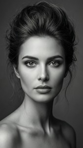 Chân dung thẩm mỹ màu xám thanh lịch của một người phụ nữ — Xám aesthetic Hình nền