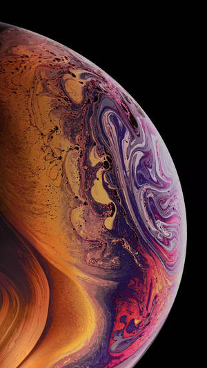Bong bóng trừu tượng màu tím và vàng trong hình nền iPhone XR — iPhone Xr Hình nền