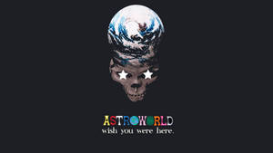 Hình nền Astroworld thẩm mỹ lạnh lùng với thiết kế trái đất đầu lâu nghệ thuật tuyệt vời. — iMac Hình nền