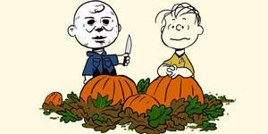 Hình nền nghệ thuật Halloween Charlie Brown và Linus