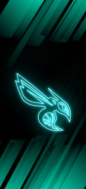 Hình nền biểu tượng Charlotte Hornets màu xanh lá neon — iPhone Air Hình nền
