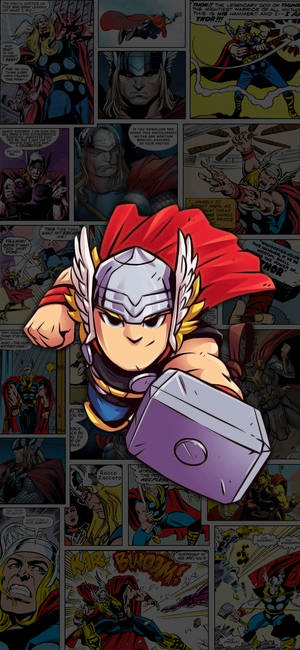 Hình nền Thor Chibi truyện tranh — iPhone Air Hình nền