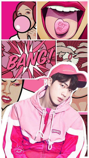 Chỉnh sửa BTS Jin màu hồng dễ thương — Dễ thương bts Hình nền