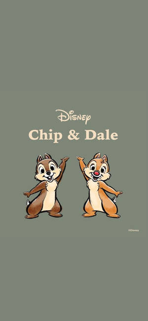 Hình nền Chip N Dale trên nền xám — iPhone 12 Hình nền