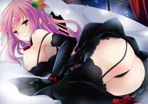 Cô gái anime gợi cảm với dây đùi hình nền