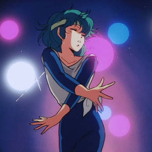 Cô gái anime nhảy múa theo phong cách retro