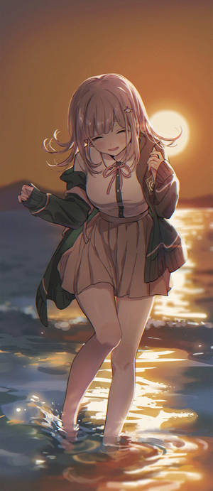 Hình nền Cô Gái Dễ Thương Chiaki Nanami — Galaxy Z Flip Hình nền