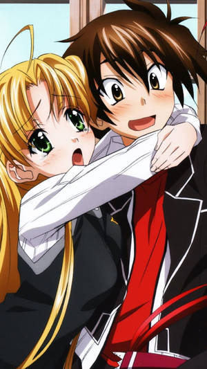 Hình nền cô gái học sinh ôm ấp trong anime