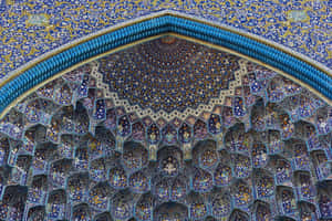 Cổng Iwan Muqarnas Isfahan — Họa tiết ngầu Hình nền